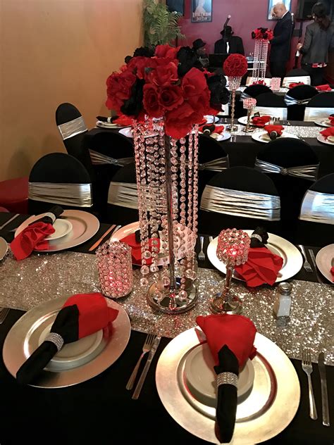 red black party decorations